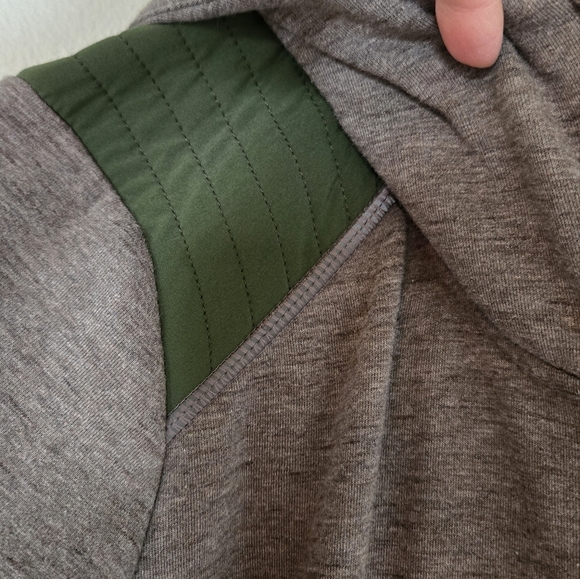 Athleta Marled Brown and Green Stronger Hoodie Size Medium - Picture 5 of 9